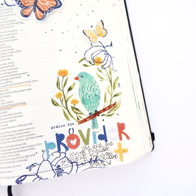 Print and Pray Hybrid Bible Journaling Process Video by Jillian aka Hello Jillsky | Forgiven and Free | Psalm 104