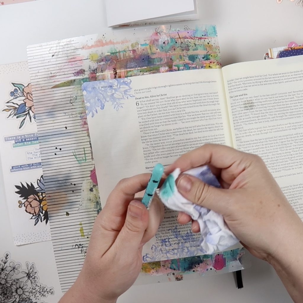 Mixed Media Bible Journaling Process Video by Jillian aka Hello Jillsky | Wild Obedience | Romans 6