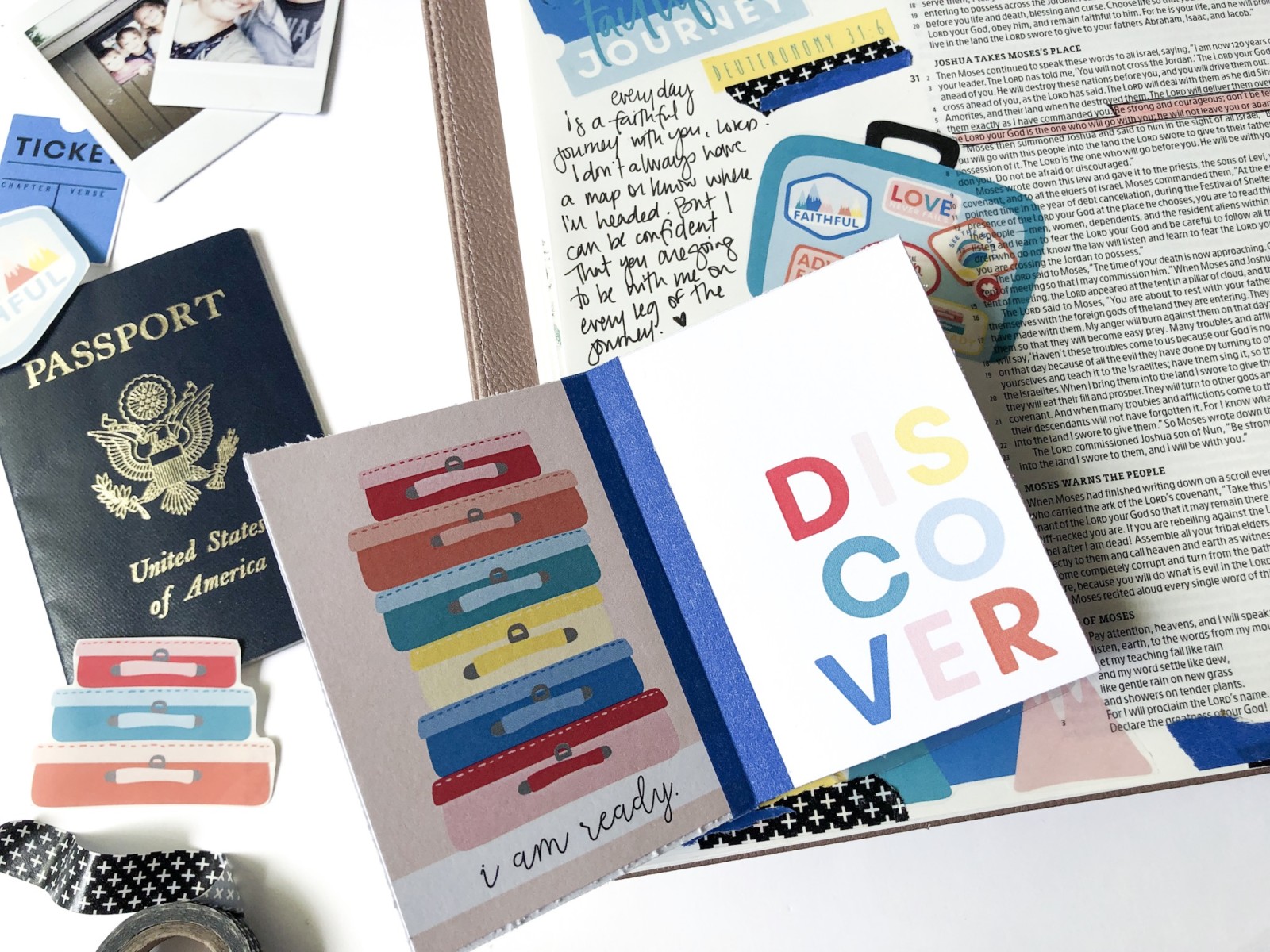 Print and Pray Bible Journaling by Rebecca Jensen | Faithful Journey | Deuteronomy 31:6