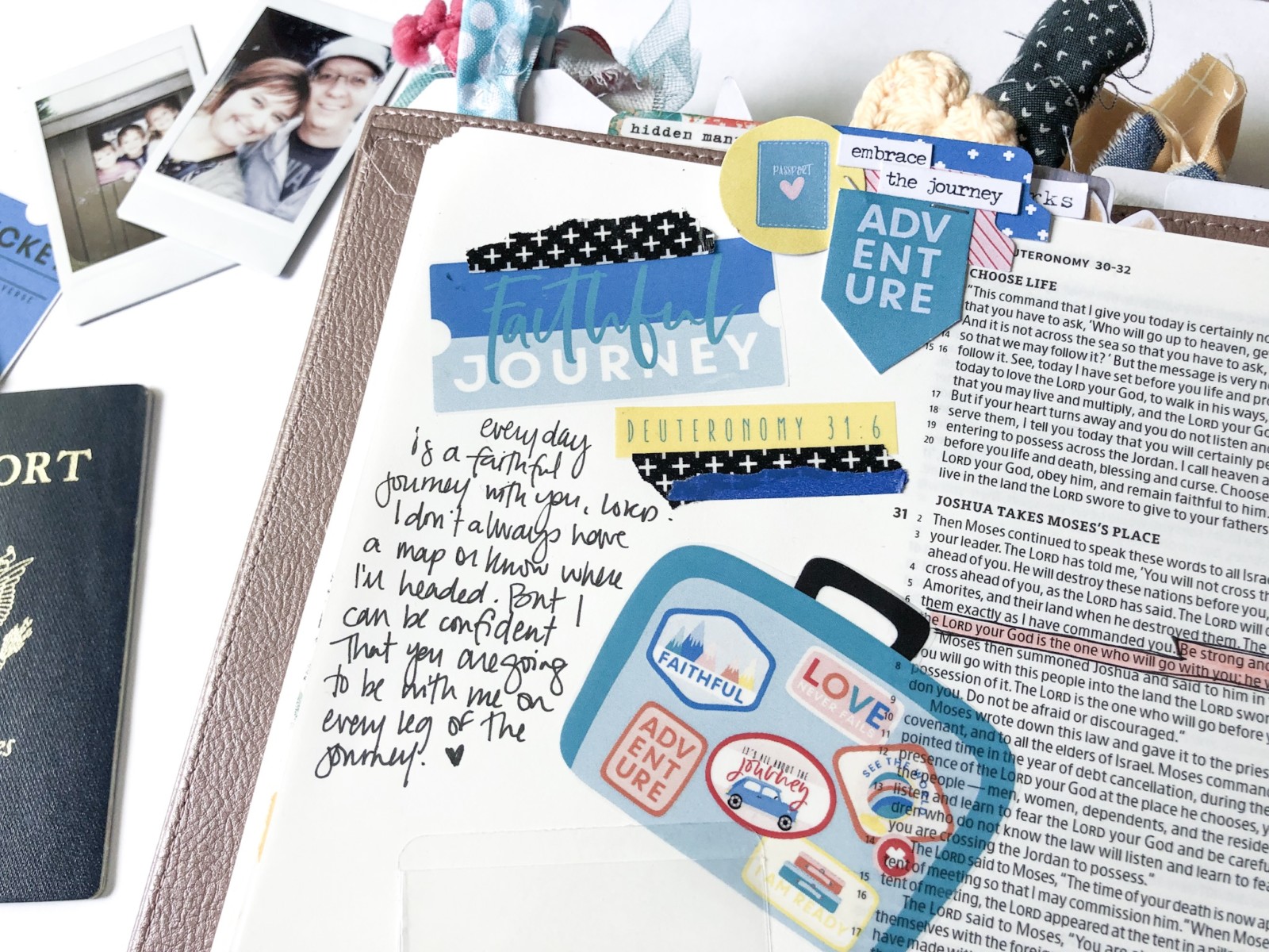 Print and Pray Bible Journaling by Rebecca Jensen | Faithful Journey | Deuteronomy 31:6