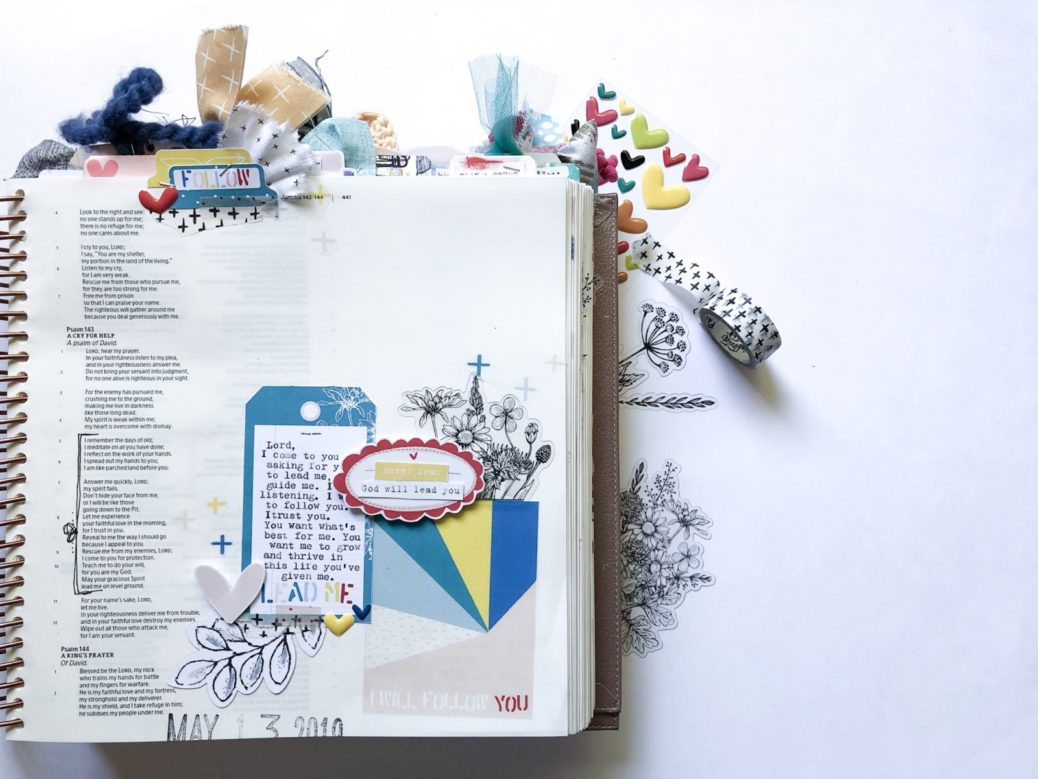 Print and Pray Bible Journaling by Rebecca Jensen using digital printables | Lead Me | Psalm 143