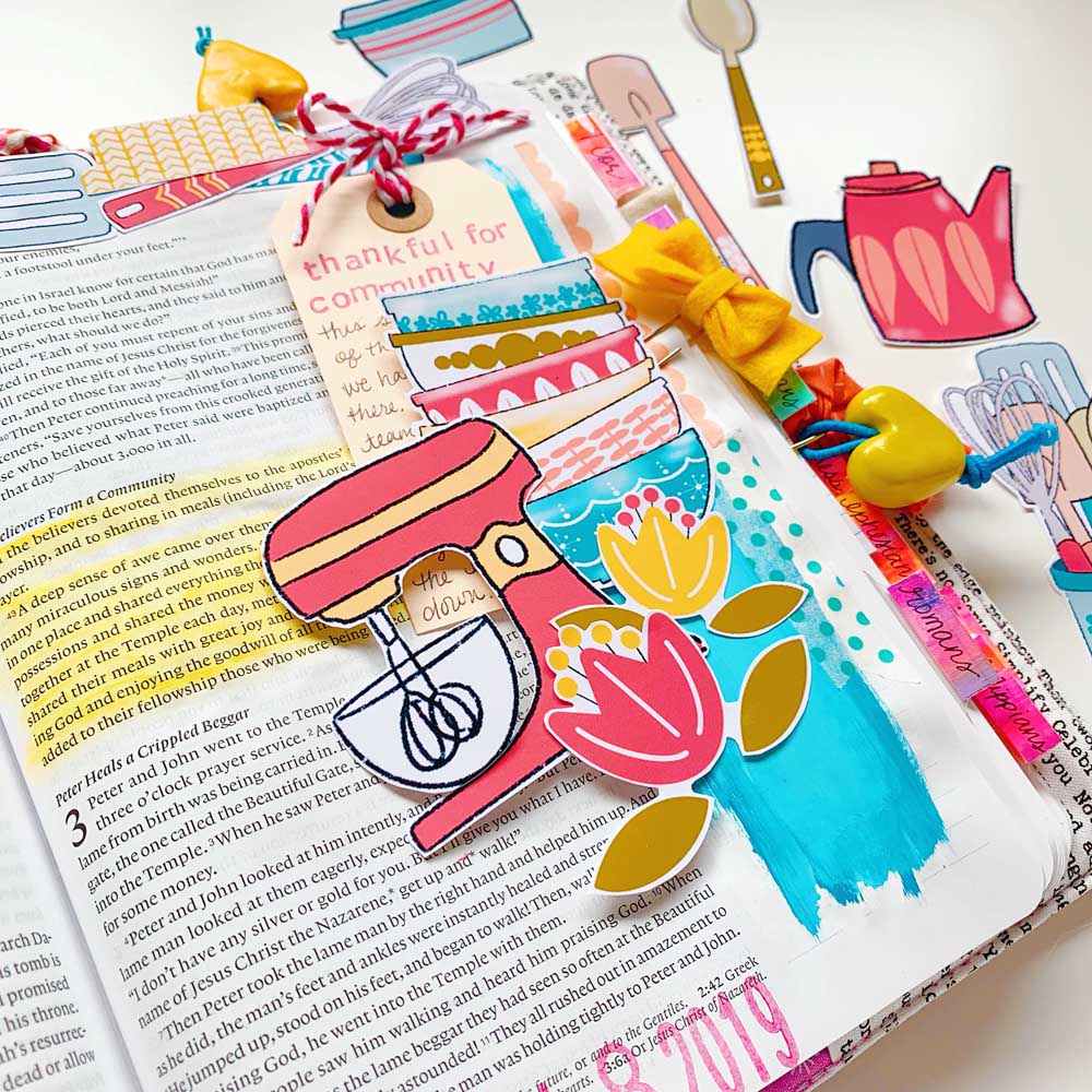 Print and Pray Hybrid Bible Journaling by Cristin Howell using digital printables | Christ in Community | Acts 2