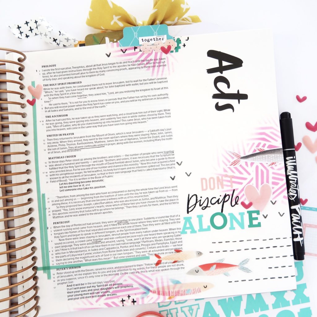Print and Pray Bible Journaling Process Video by Jillian aka Hello Jillsky using digital printables | Fishers of Men Digital Devotional Kit | Luke 5:4-5