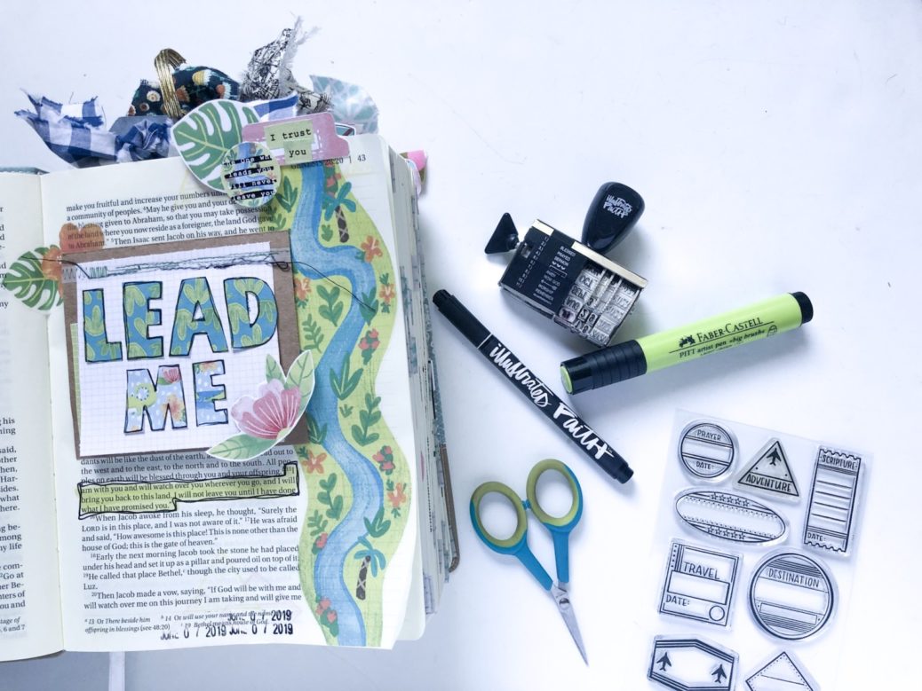 Print and Pray Hybrid Bible Journaling by Rebecca Jensen using digital printables | Never Alone | Genesis 28:15