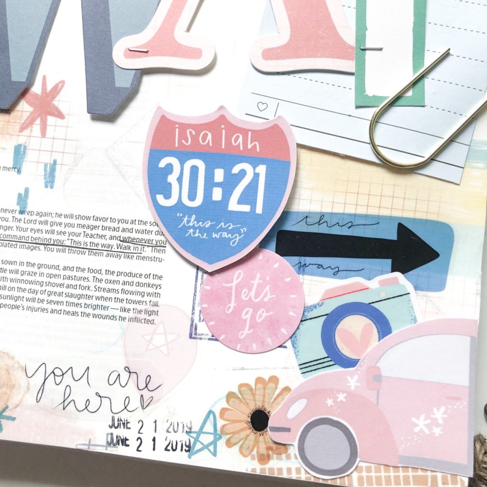 Print and Pray Bible Journaling by Rebecca Jensen using digital printables | This is the Way | Isaiah 30:21