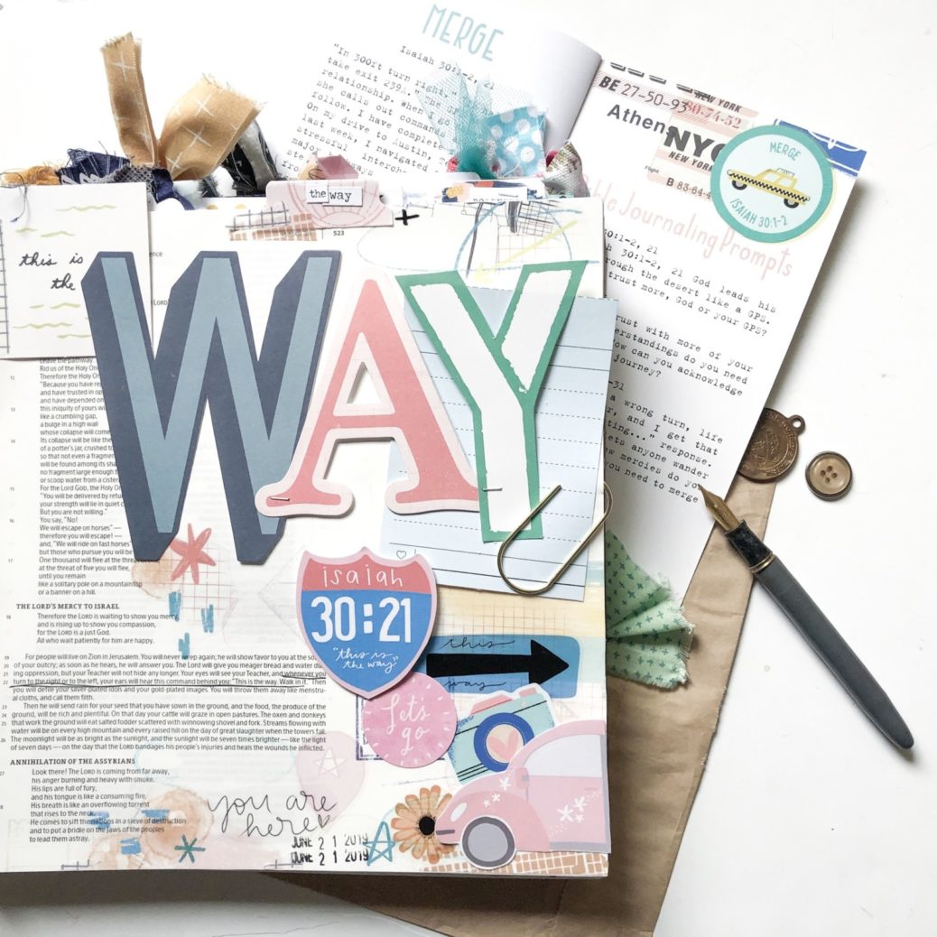 Print and Pray Bible Journaling by Rebecca Jensen using digital printables | This is the Way | Isaiah 30:21