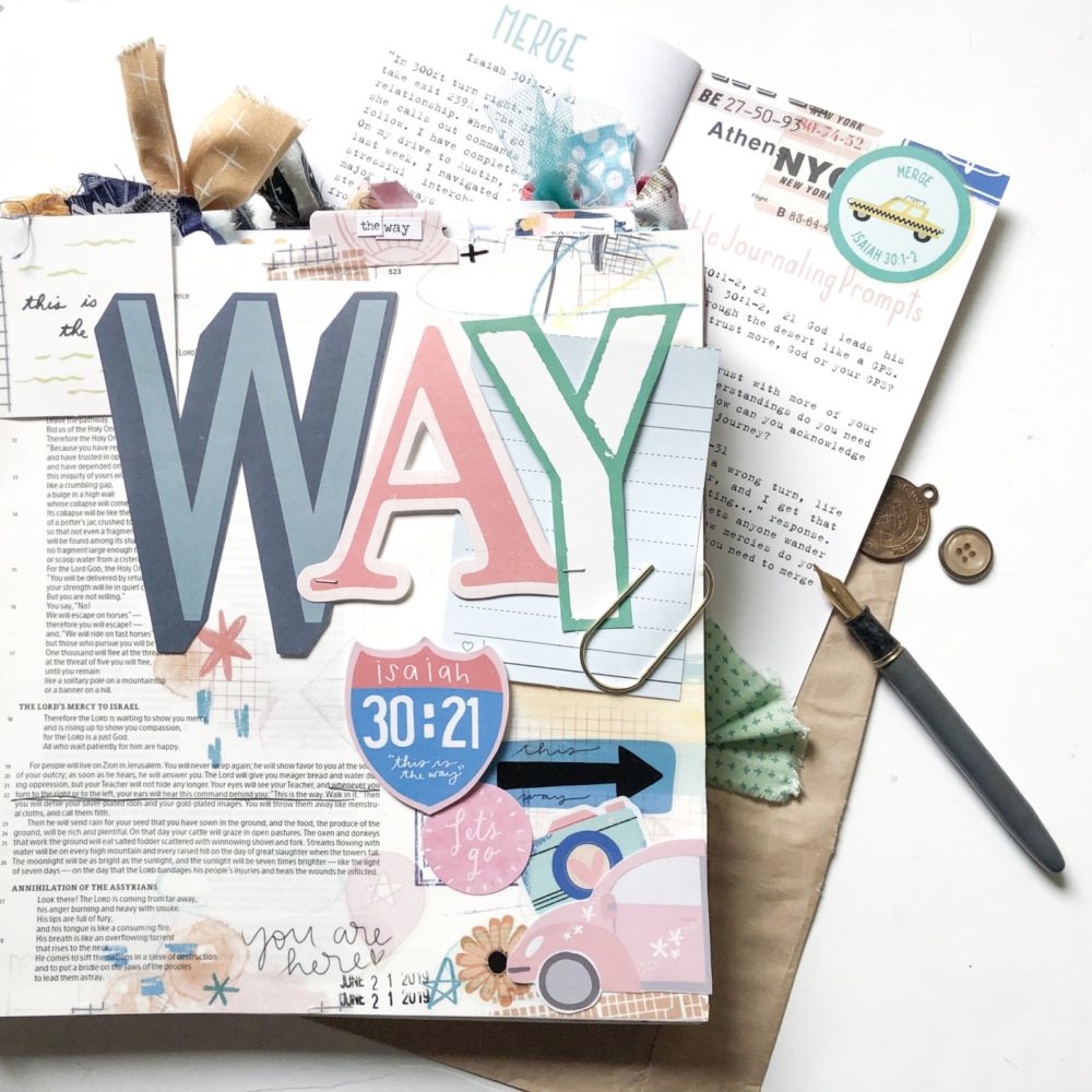 Print and Pray Bible Journaling by Rebecca Jensen using digital printables | This is the Way | Isaiah 30:21