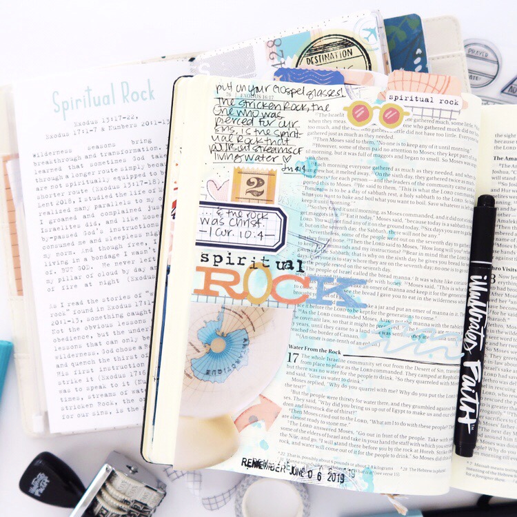 Revival Camp 2019 | Bible Journaling Process Video by Jillian aka Jillsky | Spiritual Rock Exodus 17:1-7