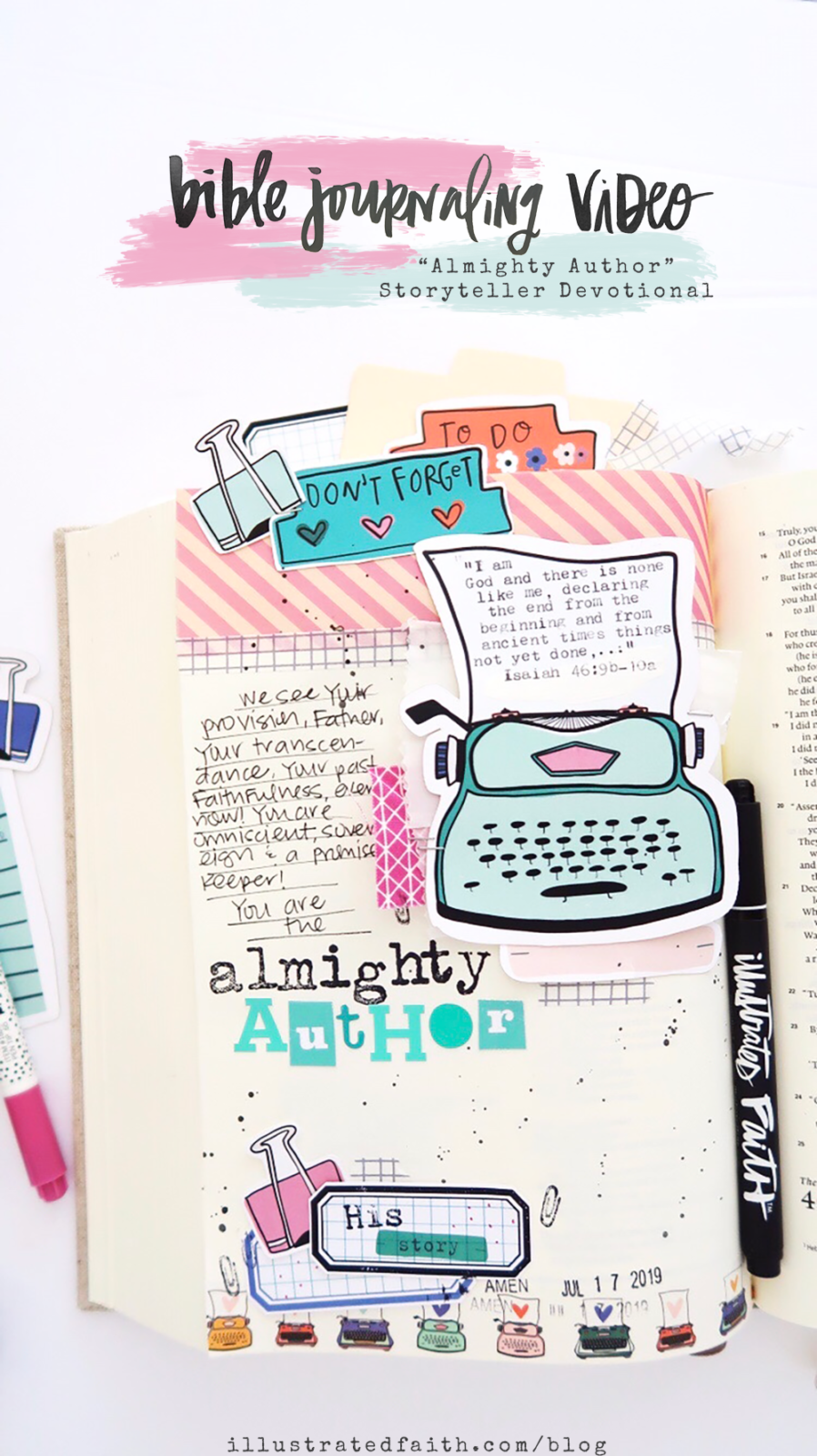 Bible Journaling Process Video by Jillian aka Hello Jillsky | Storyteller Devotional Kit | Almighty Author | Isaiah 46