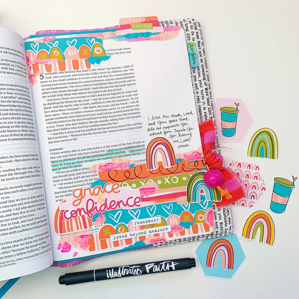 Print and Pray Hybrid Bible Journaling Tutorial by Cristin Howell using digital printables | Let's Use Washi Strips! | Psalm 9:10