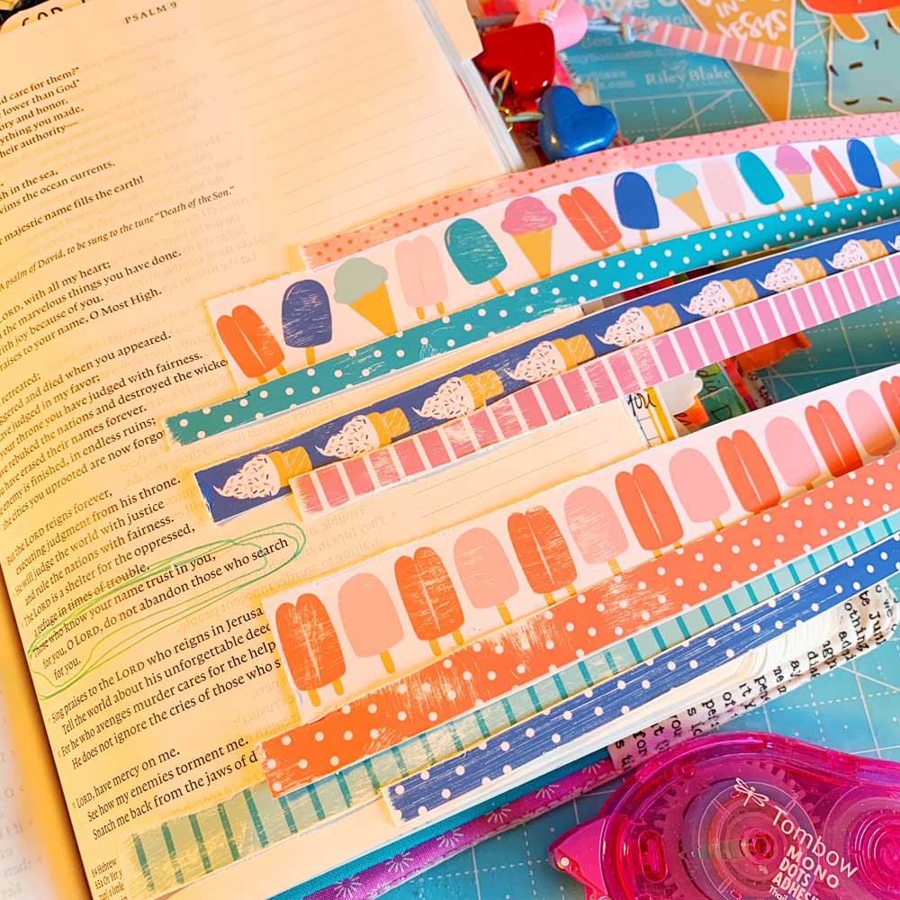 Print and Pray Hybrid Bible Journaling Tutorial by Cristin Howell using digital printables | Let's Use Washi Strips! | Psalm 9:10