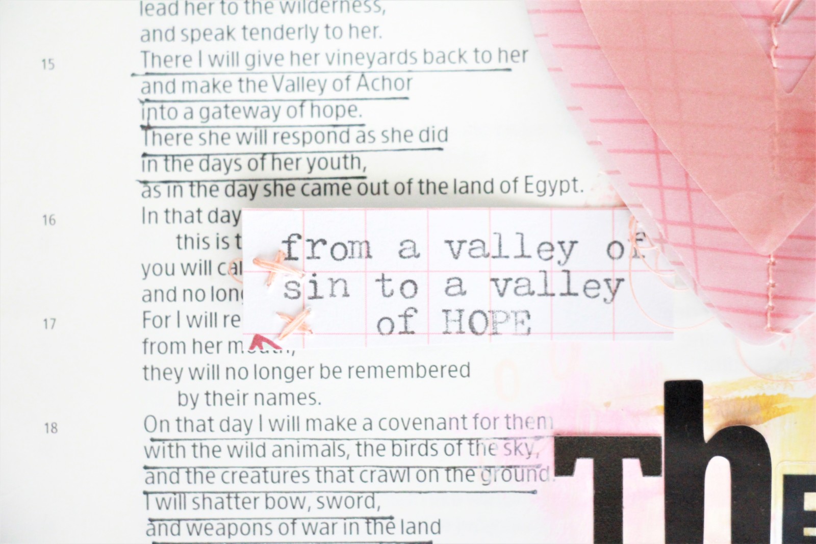 Mixed Media Bible Journaling Tutorial by Bekah aka Simply Bekah | Heart Layers Devotional | Hosea 2