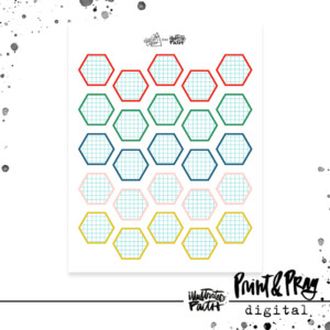 August 2019 Colors Grid Hexie Labels