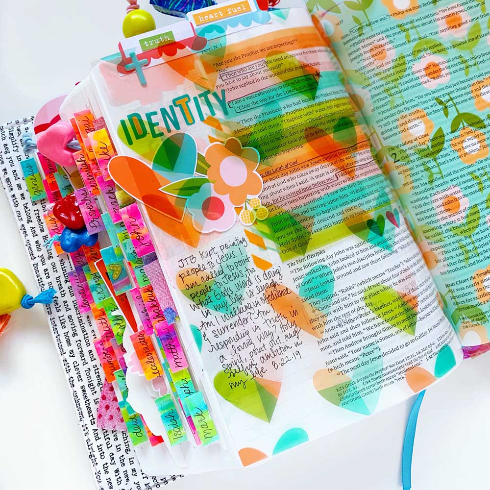 Print and Pray Hybrid Bible Journaling Tutorial by Cristin Howell using digital printables | Creating with Transparencies