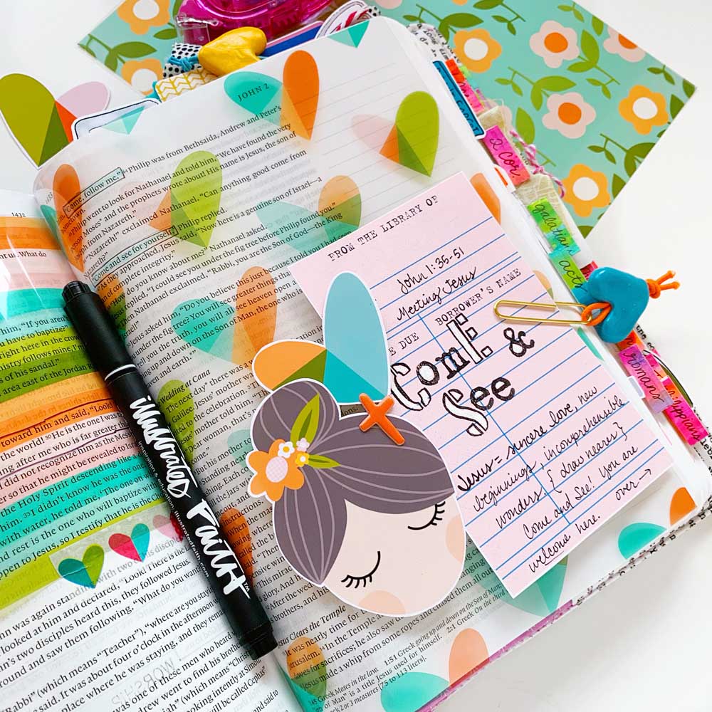 Print and Pray Hybrid Bible Journaling Tutorial by Cristin Howell using digital printables | Creating with Transparencies