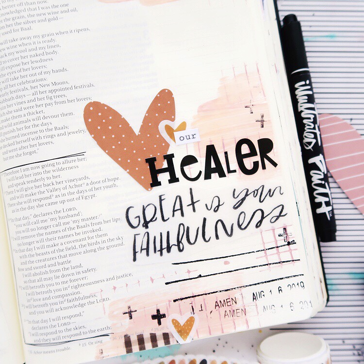 Heart Layers Bible Journaling Process Video by Jillian aka Hello Jillsky | Hosea 2