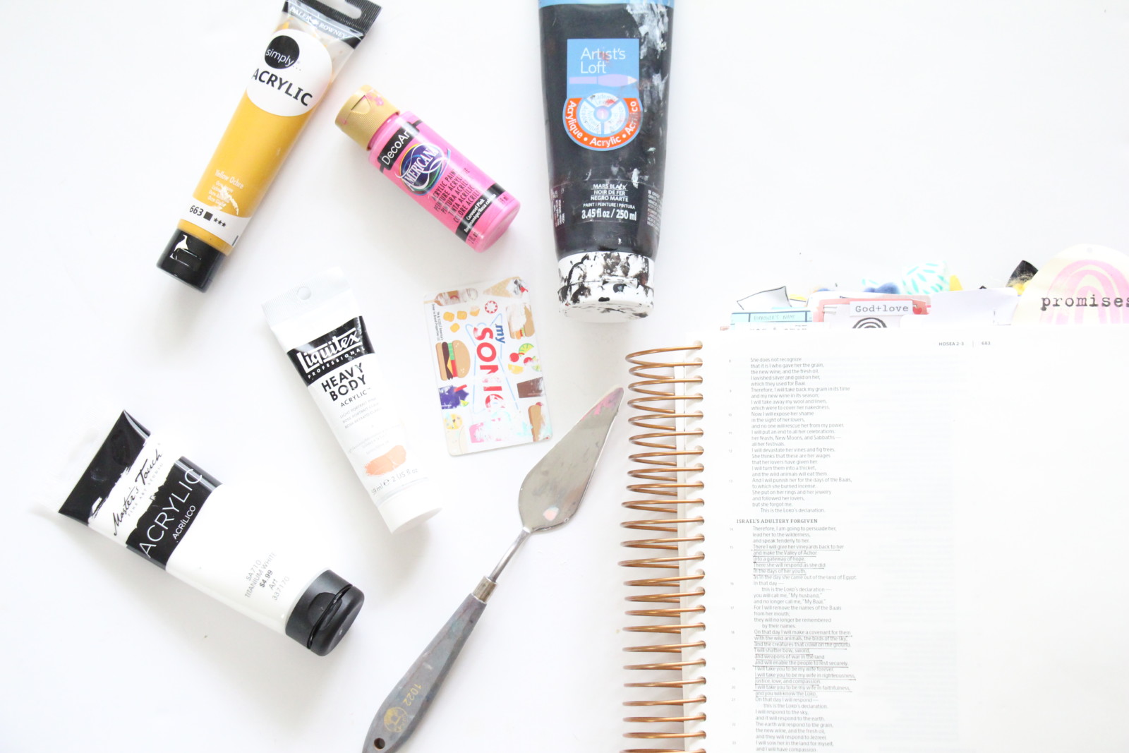 Mixed Media Bible Journaling Tutorial by Bekah aka Simply Bekah | Heart Layers Devotional | Hosea 2