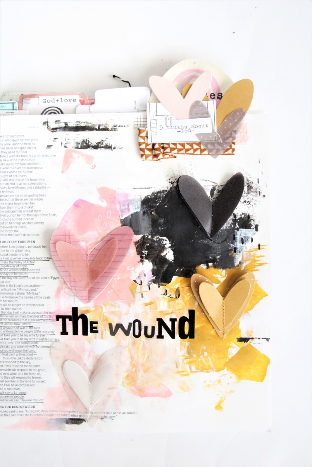 Mixed Media Bible Journaling Tutorial by Bekah aka Simply Bekah | Heart Layers Devotional | Hosea 2