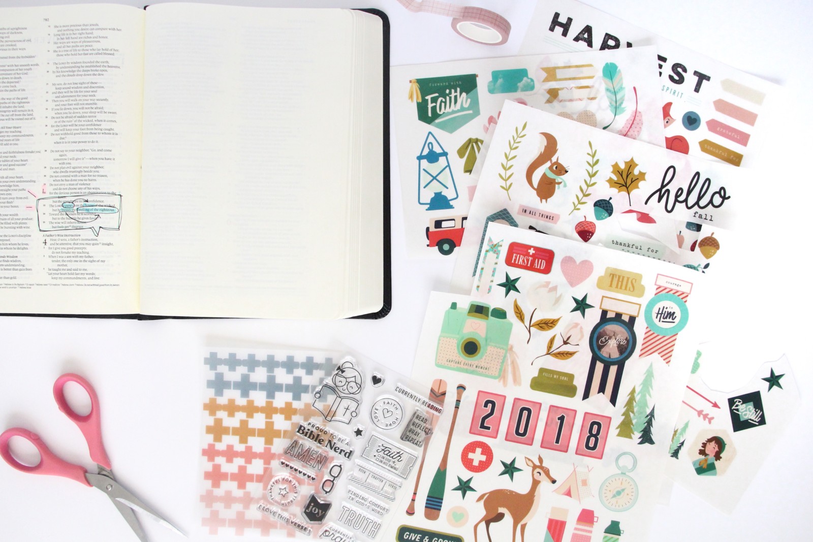 Mixed Media Bible Journaling - mixing the devotional kit with digital printables by Bekah Lynn aka Simply Bekah | Word Nerd Devotional Kit and Print & Pray digital printables | Defining the word HOME