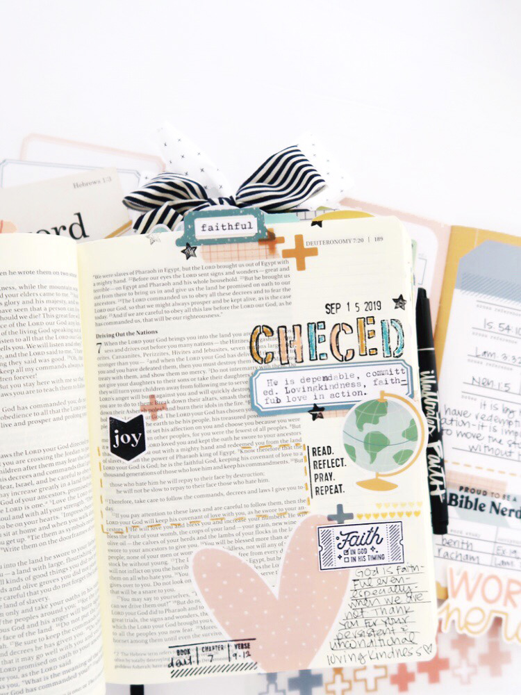 Bible Journaling by Jillian aka Hello Jillsky | Word Nerd Devotional Kit | Deuteronomy 7:9-12
