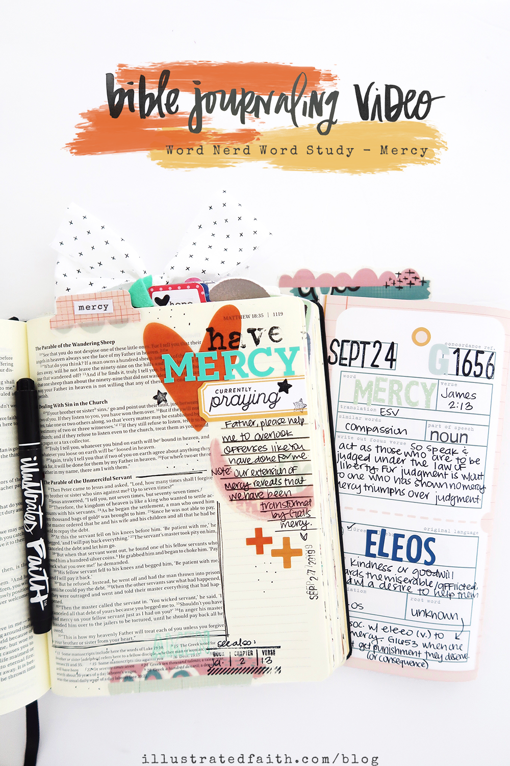Bible Journaling Process Video by Jillian aka Hello Jillsky | Word Nerd Devotional Kit | Matthew 18:21-35