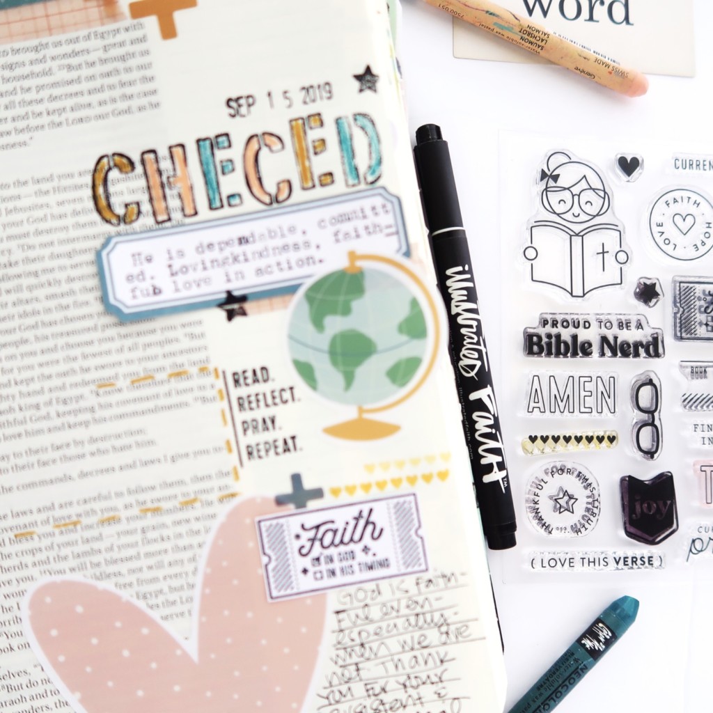 Bible Journaling by Jillian aka Hello Jillsky | Word Nerd Devotional Kit | Deuteronomy 7:9-12