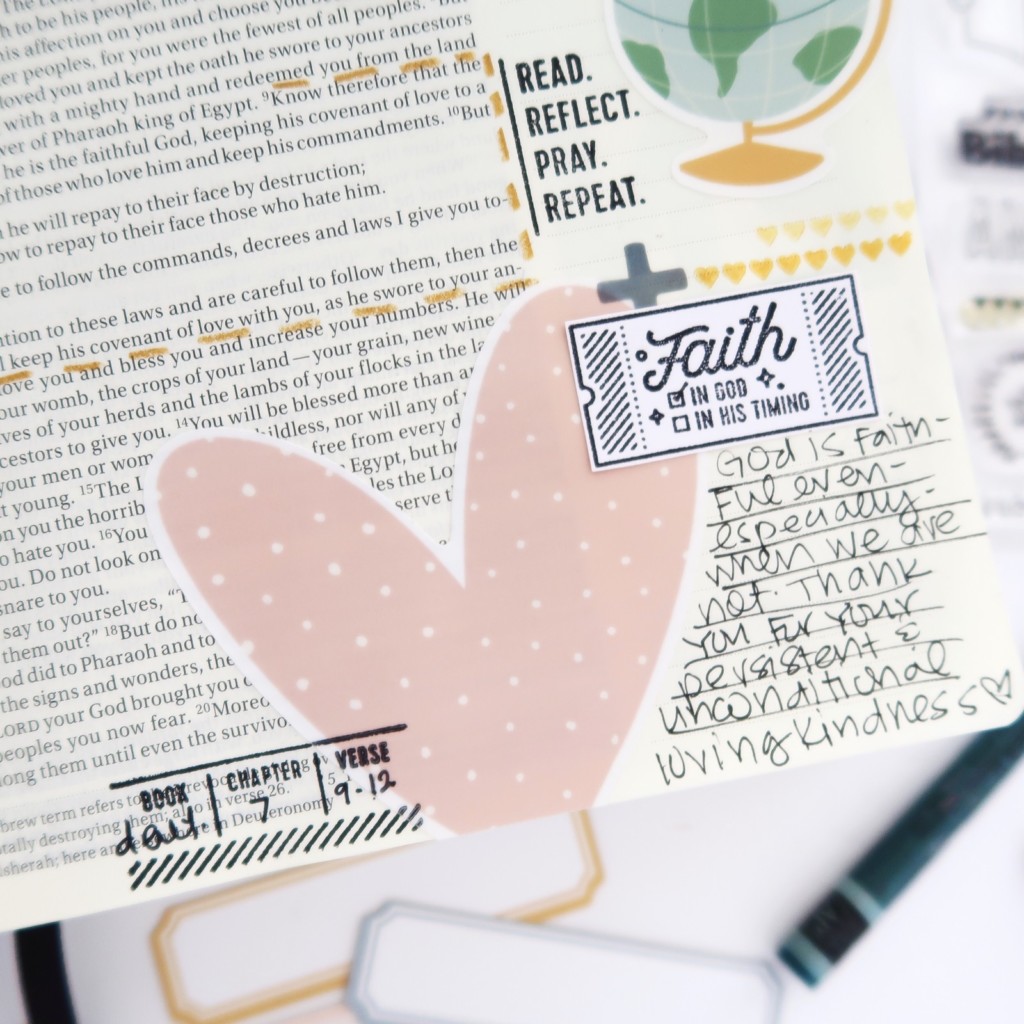 Bible Journaling by Jillian aka Hello Jillsky | Word Nerd Devotional Kit | Deuteronomy 7:9-12