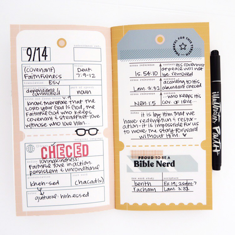 Bible Journaling by Jillian aka Hello Jillsky | Word Nerd Devotional Kit | Deuteronomy 7:9-12