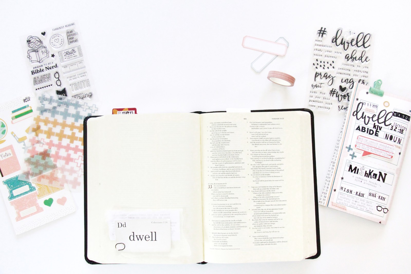 Bible Journaling by Bekah Lynn | Word Nerd Devotional Kit | Defining the word DWELL