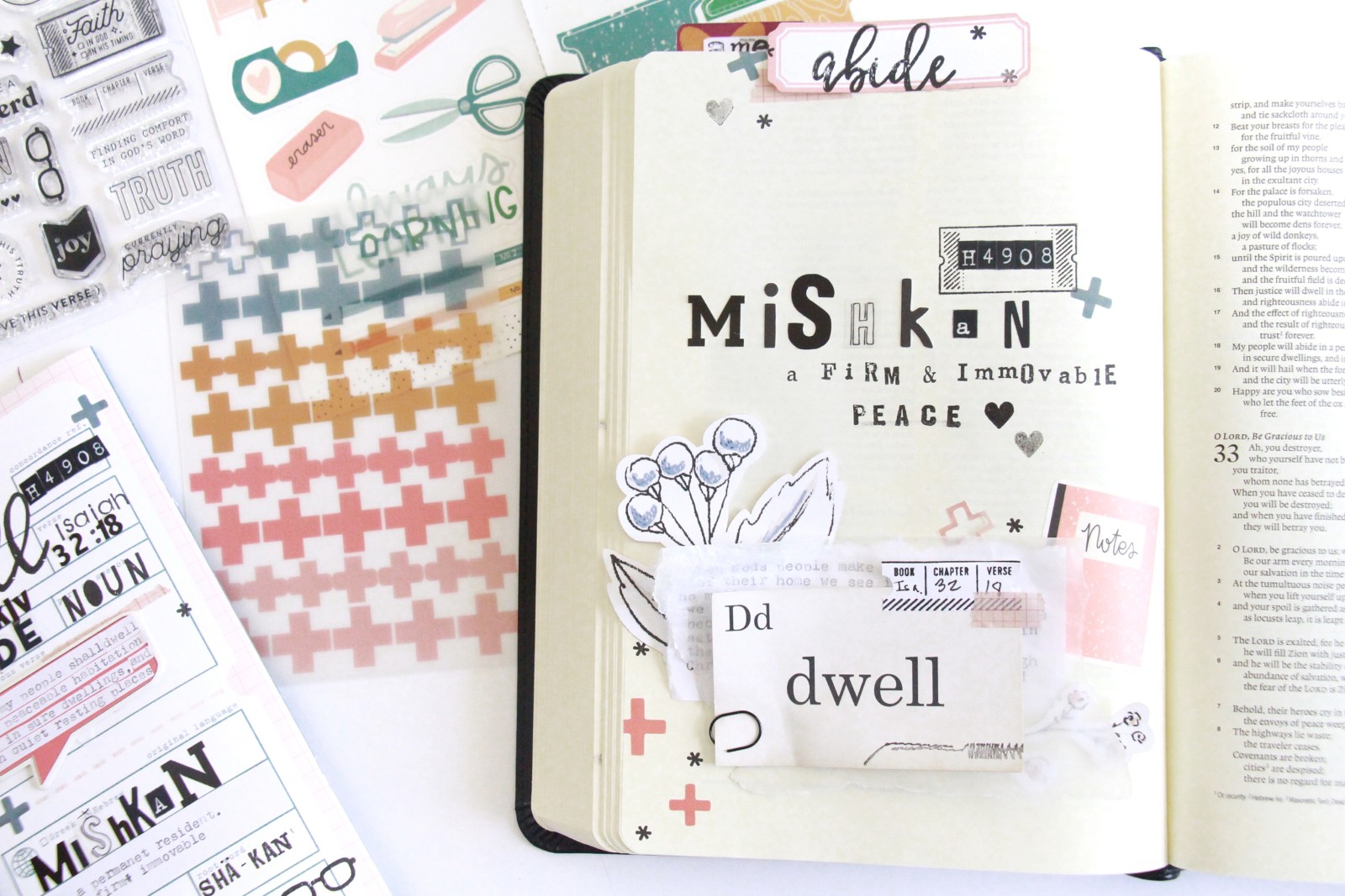 Bible Journaling by Bekah Lynn | Word Nerd Devotional Kit | Defining the word DWELL