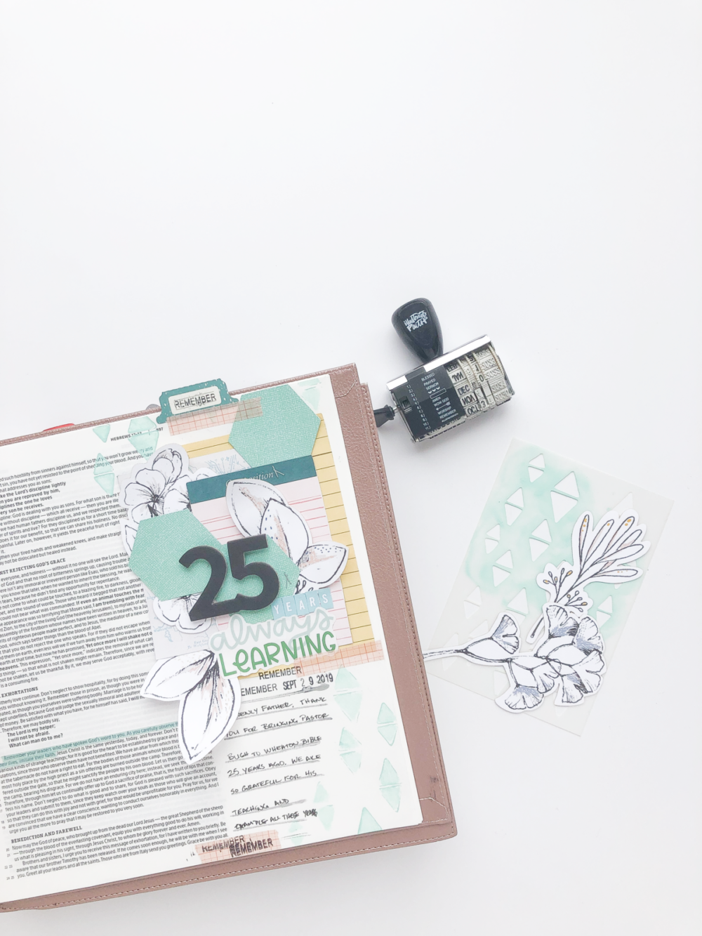 Mixed Media Bible Journaling Step-by-Step Process by Heather Greenwood | 25 Years | Hebrews 13:7