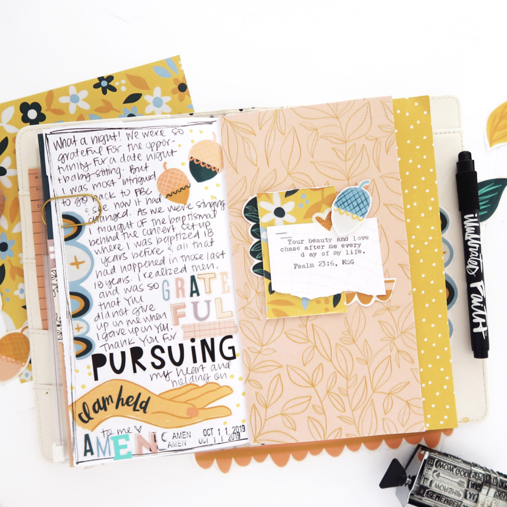 Print and Pray Journaling - Traveler's Notebook Process Video by Jillian aka Hello Jillsky using digital printables | Psalm 23:6
