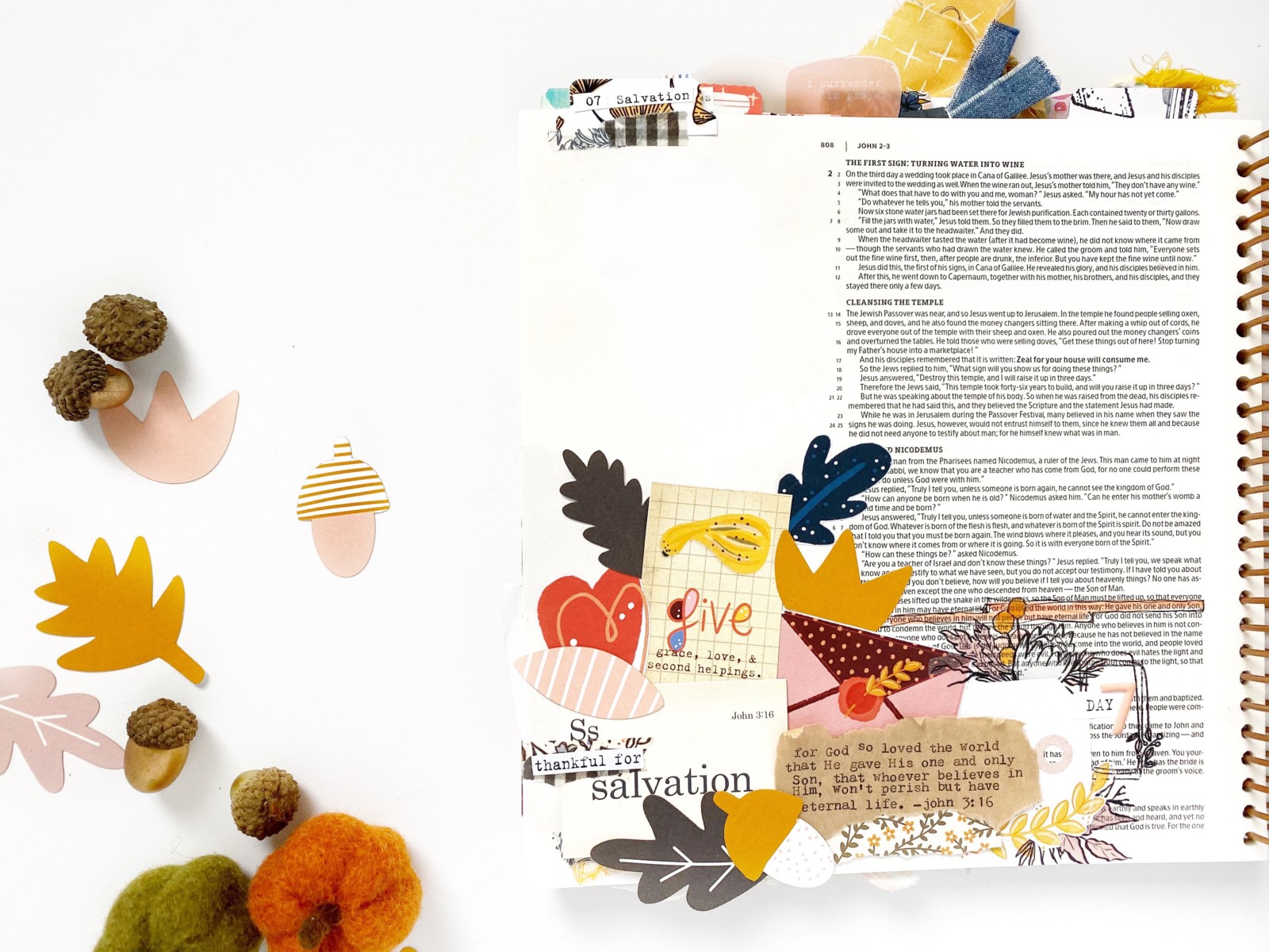 Print and Pray Bible Journaling by Becca Jensen using digital printables | Gratitude Documented: Day 7 | Salvation [John 3:16]