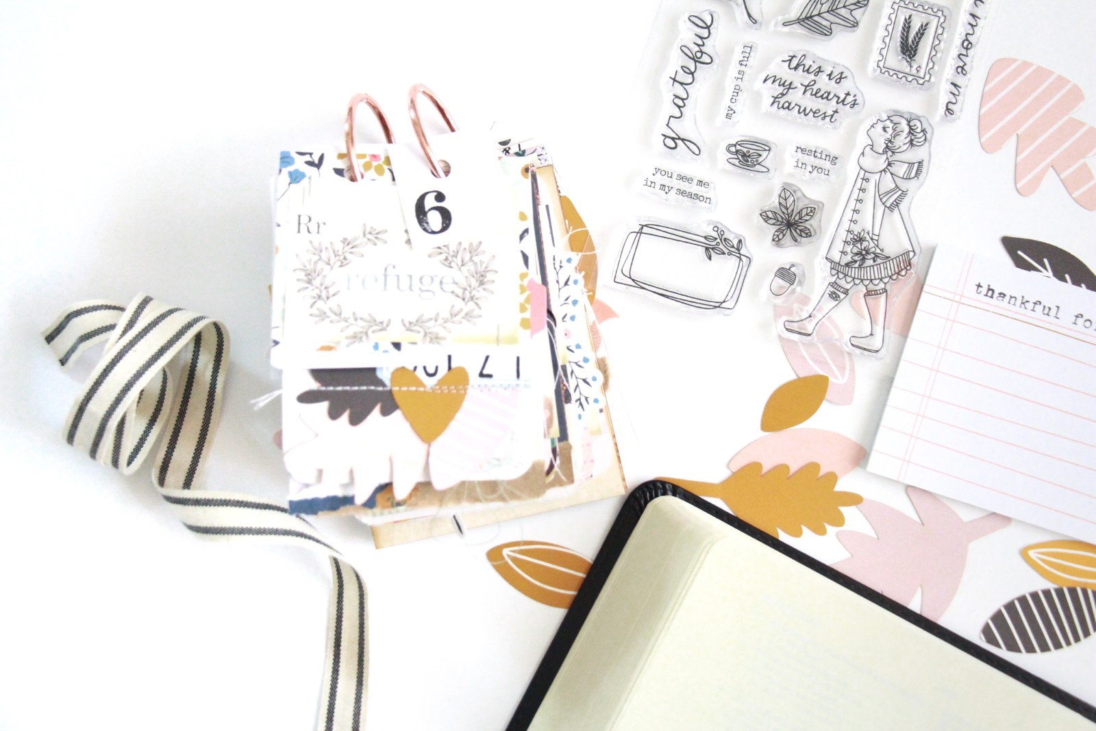 Gratitude Documented Day 6 Step by Step Process Tutorial by Bekah Lynn aka Simply Bekah | Refuge [Psalm 62:5-8]