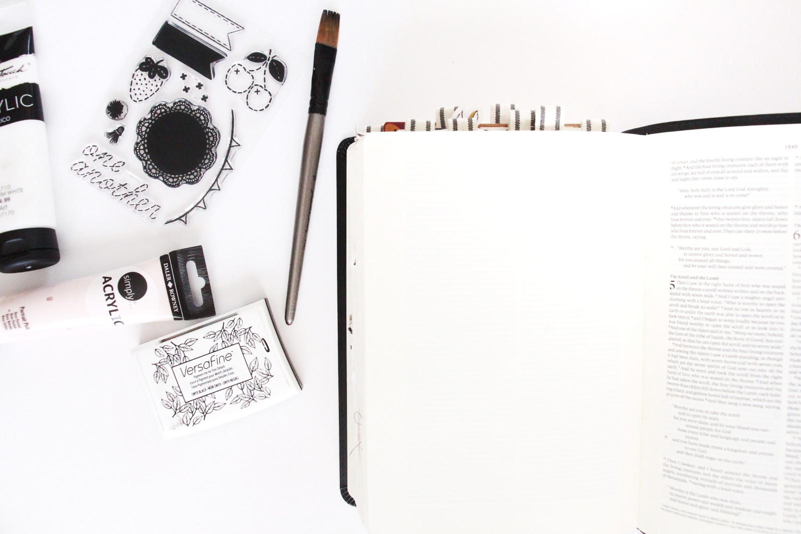 Gratitude Documented Step by Step Bible Journaling Tutorial layering paper pieces by Bekah Lynn – A NEW SONG – Revelation 5:9