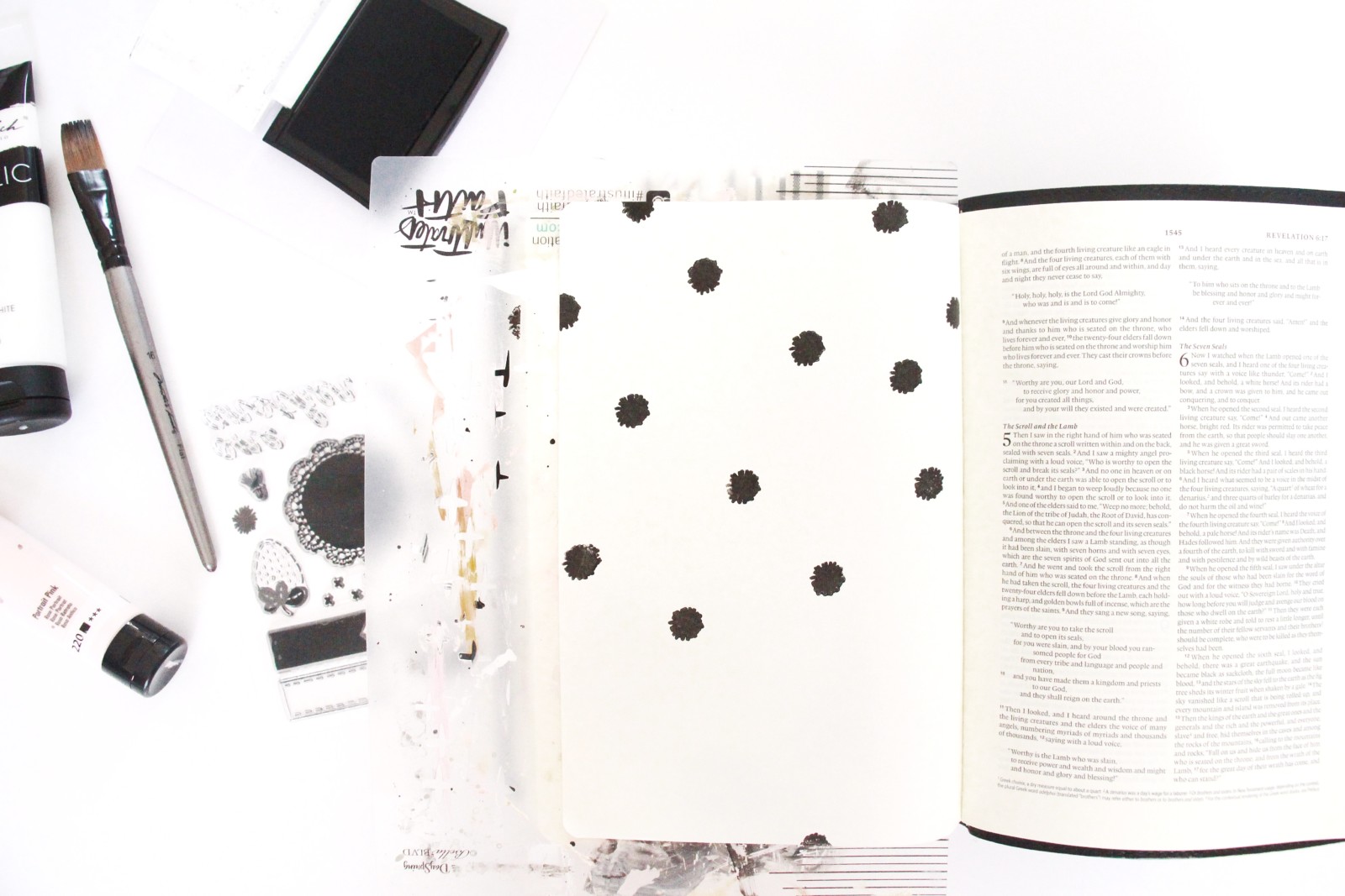 Gratitude Documented Step by Step Bible Journaling Tutorial layering paper pieces by Bekah Lynn – A NEW SONG – Revelation 5:9