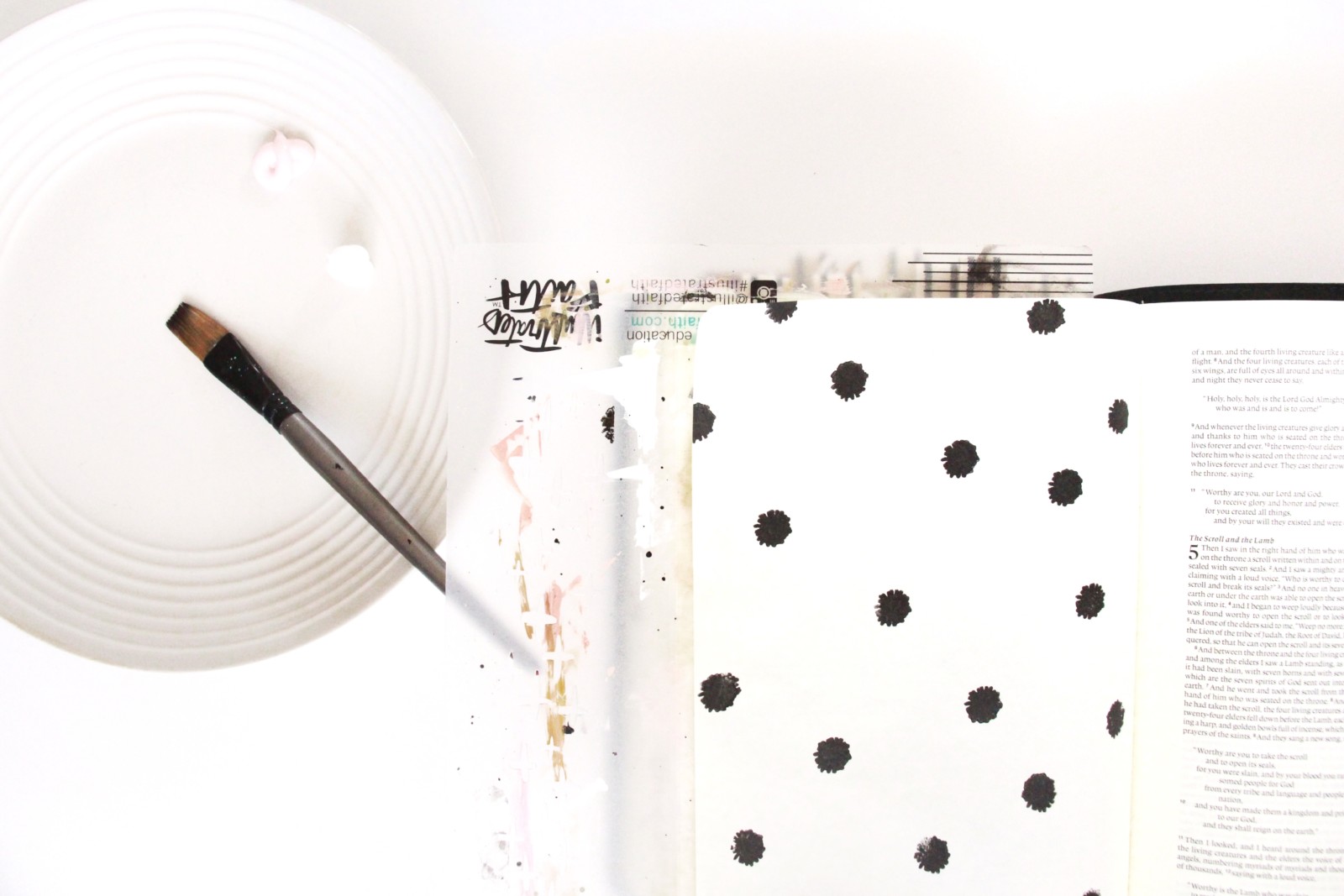 Gratitude Documented Step by Step Bible Journaling Tutorial layering paper pieces by Bekah Lynn – A NEW SONG – Revelation 5:9