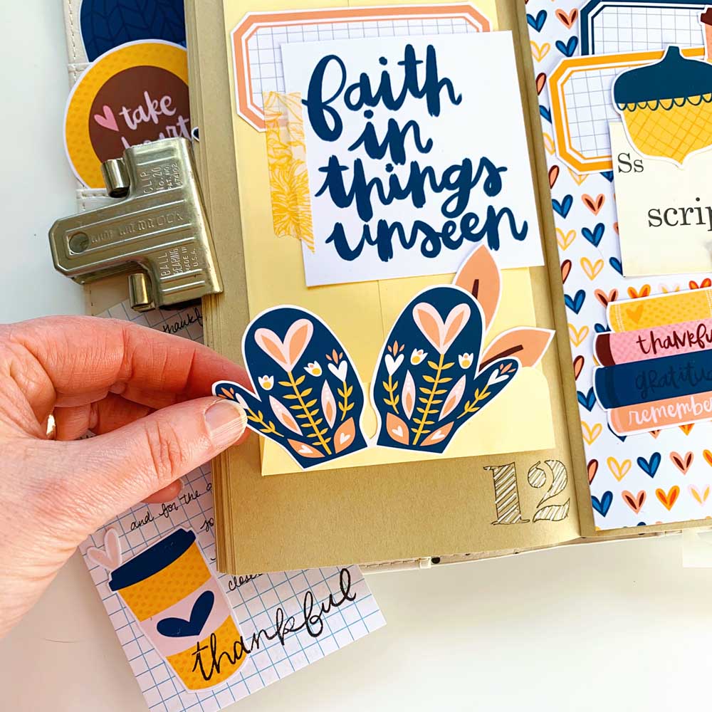 Gratitude Documented Print and Pray Hybrid Traveler's Notebook Journaling by Cristin Howell using digital printables | Day 12: Scripture | John 1:1
