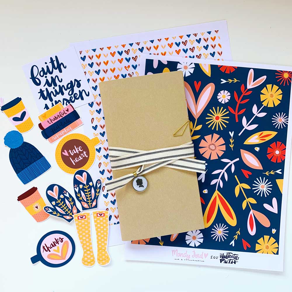 Gratitude Documented Print and Pray Hybrid Traveler's Notebook Journaling by Cristin Howell using digital printables | Day 12: Scripture | John 1:1