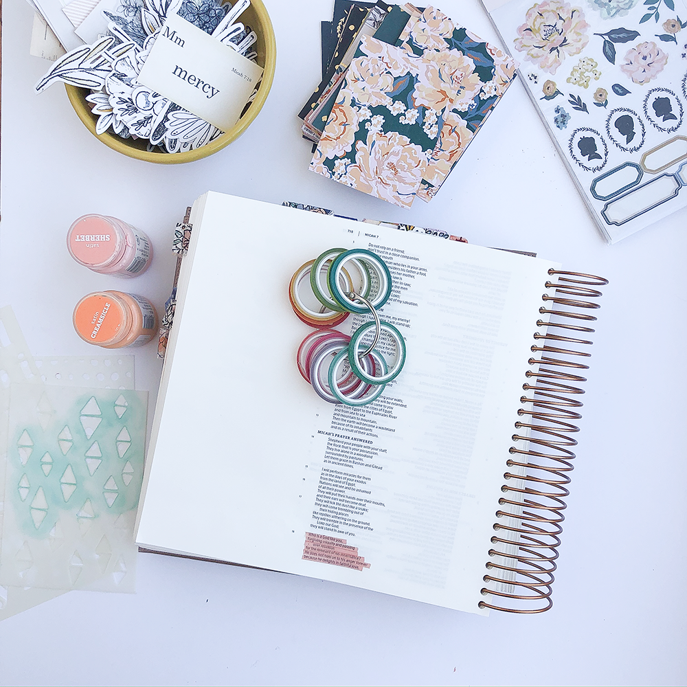 |Mixed Media Bible Journaling Tutorial by Heather Greenwood | Gratitude Documented - Mercy - Micah 7:18