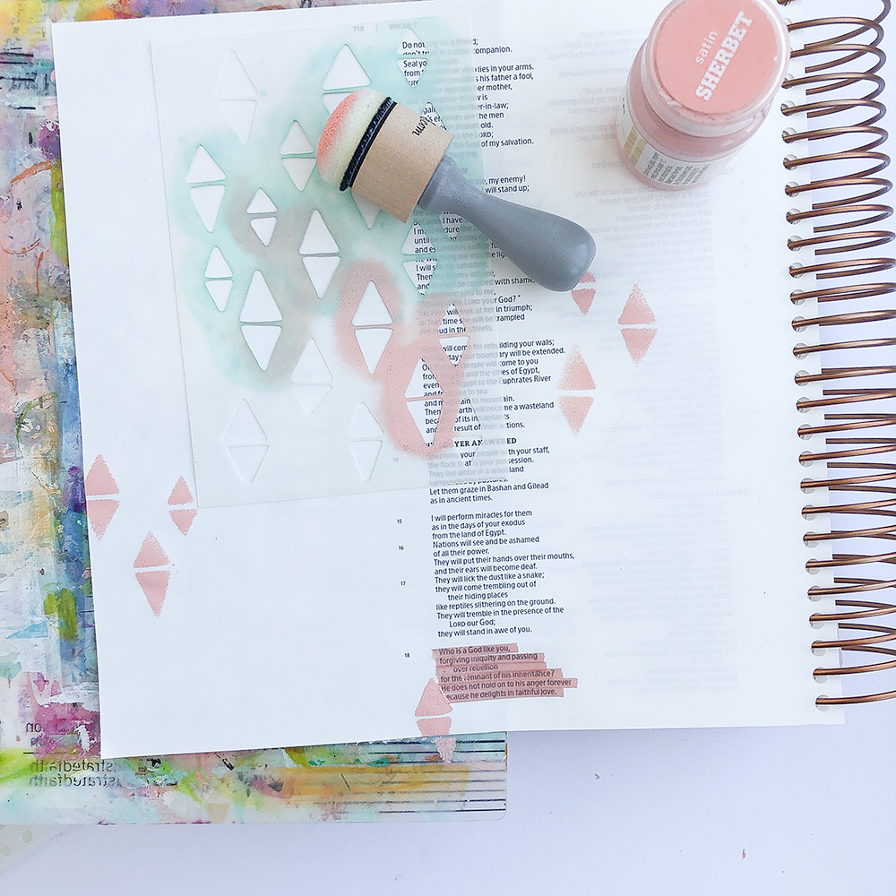 |Mixed Media Bible Journaling Tutorial by Heather Greenwood | Gratitude Documented - Mercy - Micah 7:18