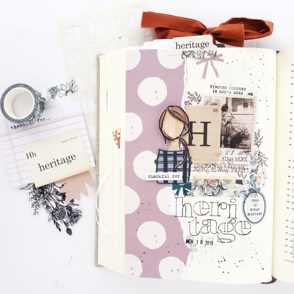 Gratitude Documented Bible Journaling Process Video by Jillian aka Hello Jillsky | Day 18 Heritage