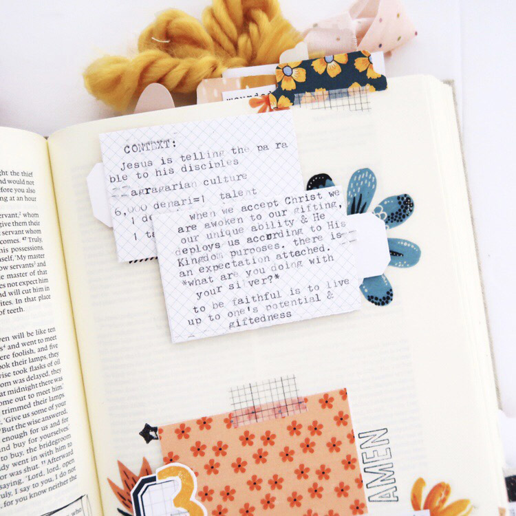 Print and Pray Bible Journaling Process Video by Jillian aka Hello Jillsky using digital printables | Waterfall Journaling | Matthew 25:14-30