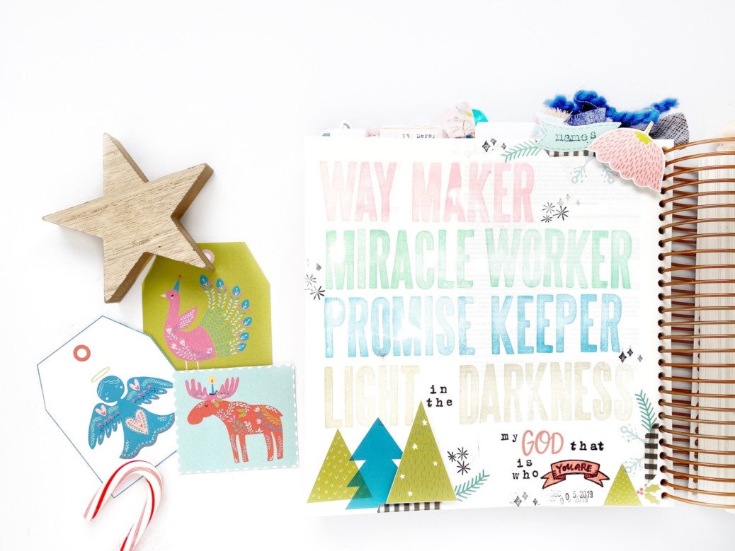 Print and Pray Bible Journaling + Wonder of Christmas by Becca Jensen using digital printables | Names of Jesus | Day 5