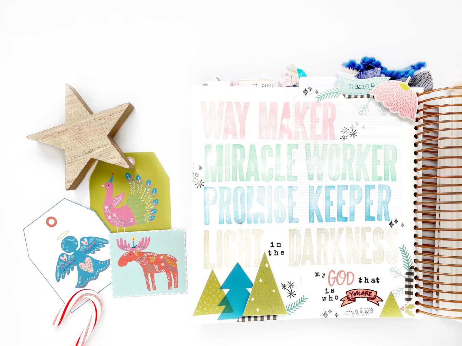 Print and Pray Bible Journaling + Wonder of Christmas by Becca Jensen using digital printables | Names of Jesus | Day 5