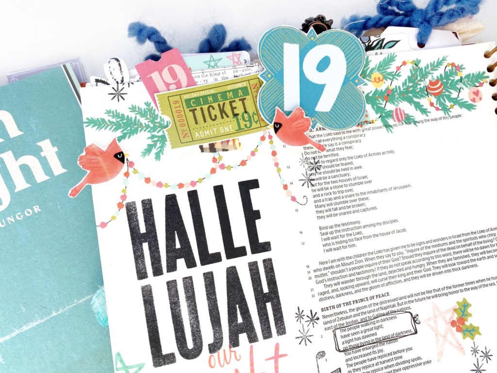 Print and Pray Hybrid Bible Journaling by Rebecca Jensen using digital printables | Come and Carol | Day 19: Oh Light
