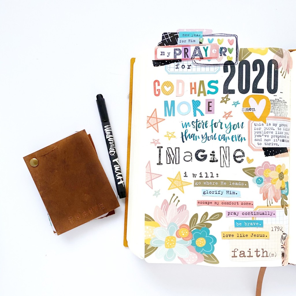 Print and Pray Bible Journaling by Becca Jensen using digital printables | My Prayer for 2020