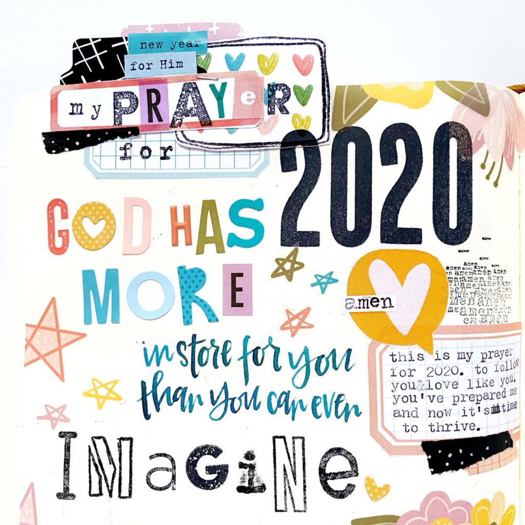 Print and Pray Bible Journaling by Becca Jensen using digital printables | My Prayer for 2020