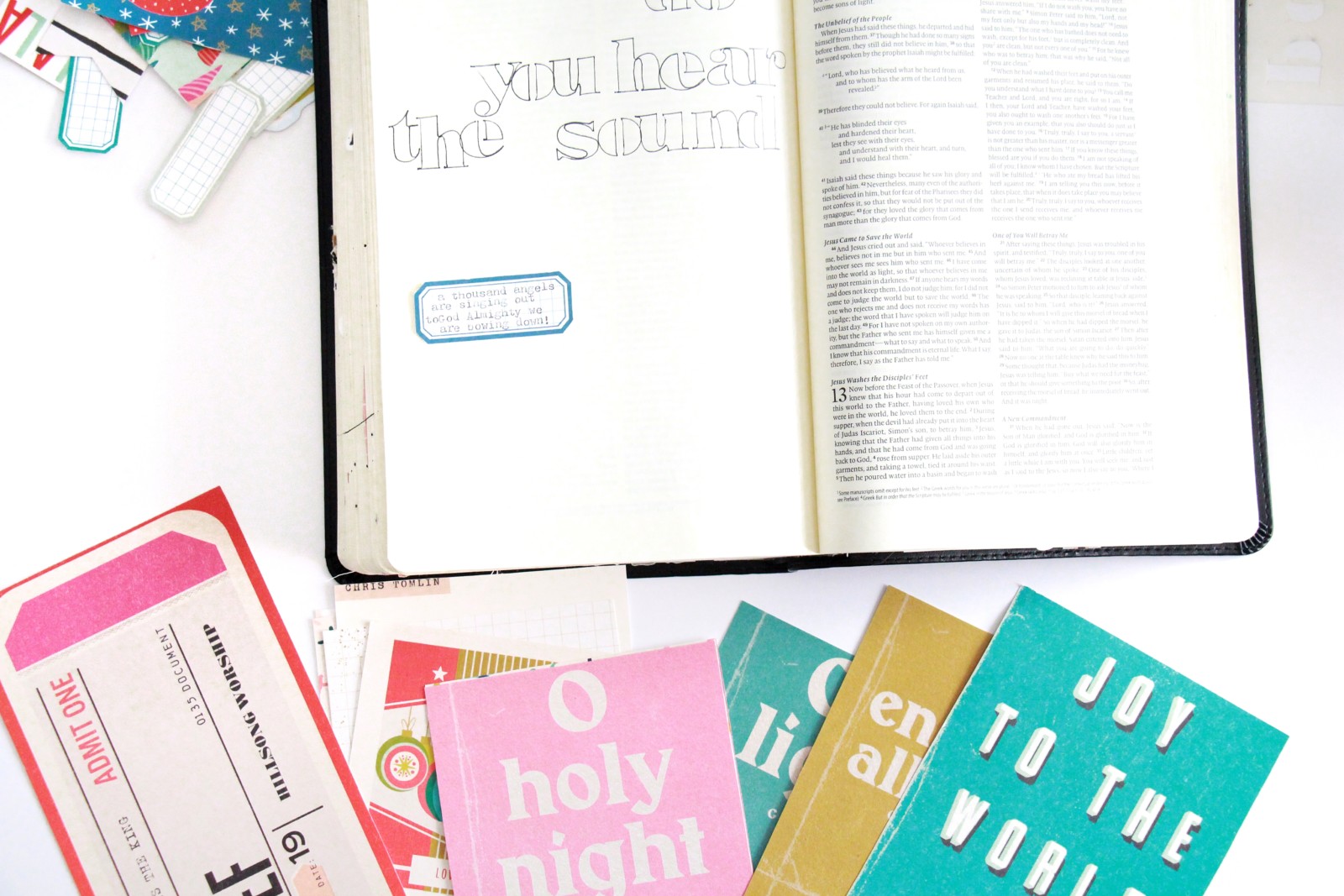 Come and Carol Advent Bible Journaling by Bekah Lynn aka SimplyBekah | Day 18 | Do You Hear The Sound