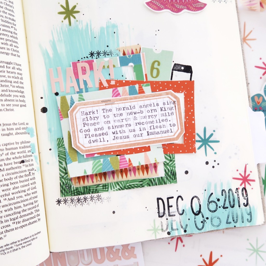 Bible Journaling Process Video by Jillian aka Hello Jillsky using digital printables | Print and Pray Advent Mash-Up | Colossians 1:19-21